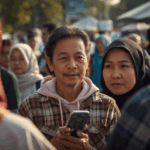 Interaksi masyarakat Indonesia di ruang publik perkotaan pada sore hari