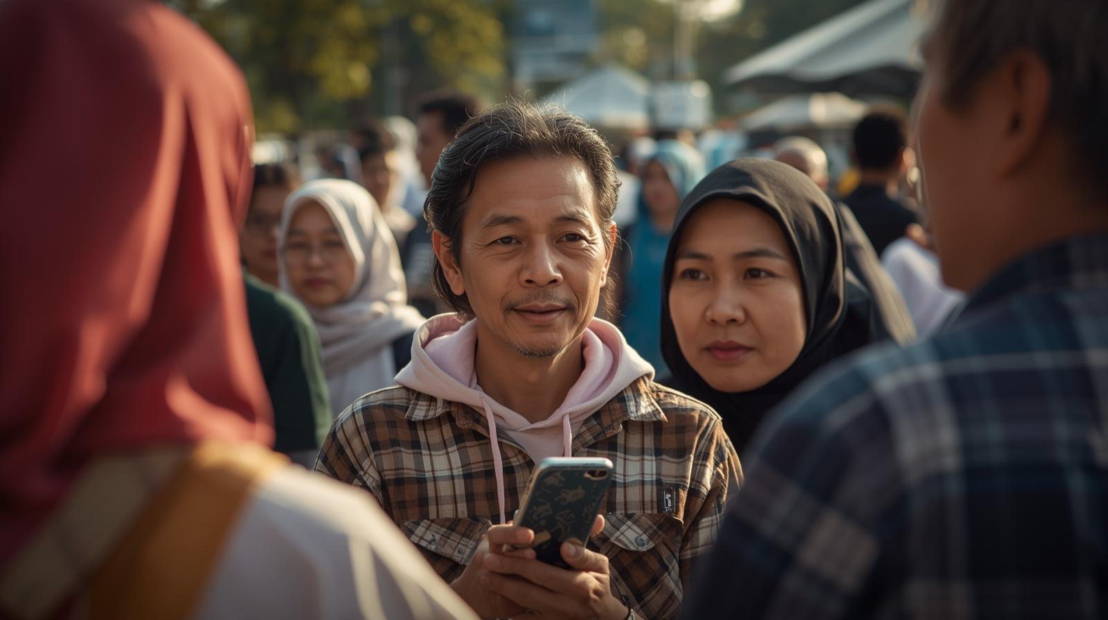 Interaksi masyarakat Indonesia di ruang publik perkotaan pada sore hari