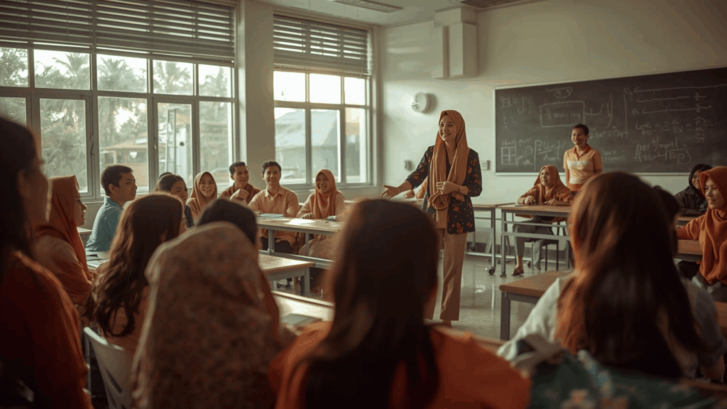 Diskusi aktif di kelas modern Indonesia
