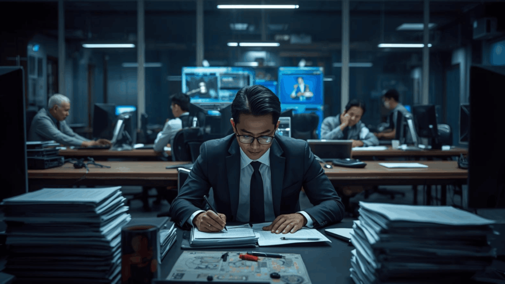 Jurnalis menyusun berita hukum