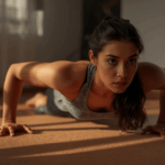 Wanita melakukan bicycle crunch